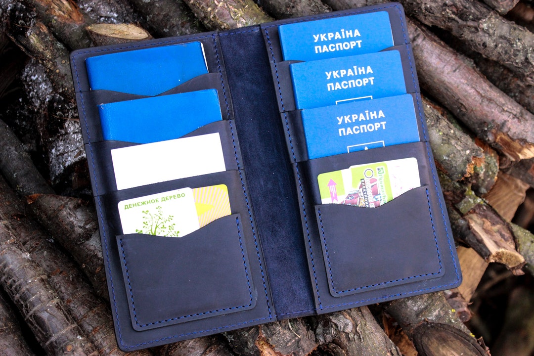 2 4 6 Passport Holder Family Passport Holder Leather 3 4 Etsy