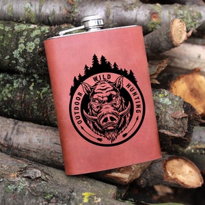 Personalized Leather Biker Flask - Custom Biker Flask - Personalized Flask - Gift For Bikers - Motorcycle Flask - Custom Leather Gift
