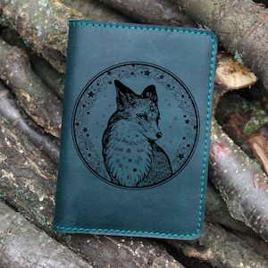 Funda de cuero para zorro Funda para pasaporte para zorro Funda de pasaporte de cuero personalizada Titular de pasaporte personalizado billetera de pasaporte grabada pasaporte plegable