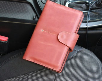 Cartera del organizador del viaje de cuero, cartera de viaje personalizada, regalo de la cartera de viaje para el marido, titular del documento, billetera del pasaporte, regalo del viajero