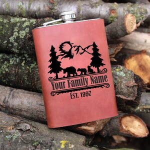 Personalized Leather Flask, Groomsmen Flask, Engraved Flask, Hip Flask, Custom Flask, Monogrammed Flask, Flask for Groomsmen,Groomsman Flask