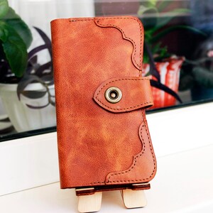 Monedero de la mujer, cartera de cuero de la mujer, cuero de la cartera de la mujer, clip del dinero para la mujer, cartera del monograma, cartera minimalista, cartera larga, cartera delgada
