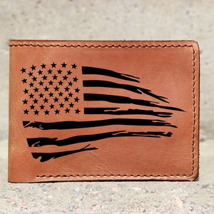 Amerikaanse vlag lederen portemonnee, Amerikaanse vlag gepersonaliseerde aangepaste tweevoudige mannen vriend portemonnee, USA Patriot lederen portemonnee, onafhankelijkheidsdag