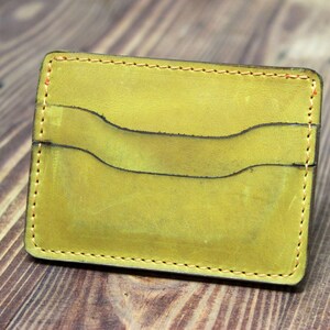 Business card case,yellow pocket wallet,business card holder,credit card holder,leather card holder,credit card wallet,travel card holder,