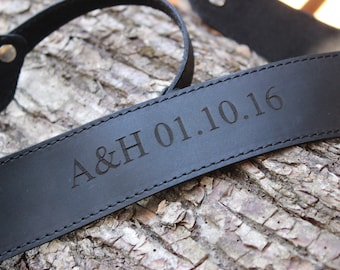 Bracelet d’appareil photo en cuir personnalisé Cadeau Sangle personnalisée pour photographes Support d’appareil photo reflex numérique - Cadeau pour lui Cadeau pour son marron / noir