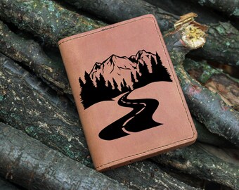Soporte de pasaporte de cuero personalizado, cubierta de pasaporte de cuero personalizado, billetera de pasaporte, billetera de viaje, estuche de pasaporte de cuero, regalo para él