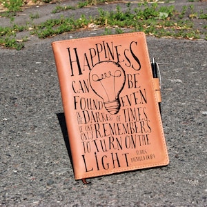 Motivation notebook cover, A5 journal cover, Engraved travel notebook, Leuchtturm 1917 cover, A5 Notebook Cover, portfolio Agenda Cover