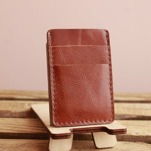 Billetera de cuero personalizada, billetera para hombre, billetera de tarjeta minimalista, funda de tarjeta personalizada, titular de tarjeta grabada, regalo para él, regalo de novios