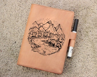 Leather Notebook Cover, Moleskine Leather Cover, A5 Leather Journal Cover, Rhodia B5 Rocketbook Leuchtturm1917 Composition Cover