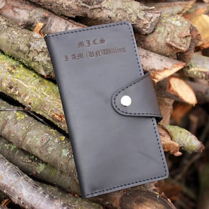 Cartera larga hombres cartera de cuero cuero cartera larga cartera de cuero largo Monedero de hombres Cartera personalizada Monedero para él cuero, cuero de regalo