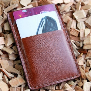 Porta-cartões personalizado com 2 compartimentos - Carteira porta-cartões de couro, porta-cartões personalizado, carteira para cartões de visita, carteira para cartões de couro para cartões