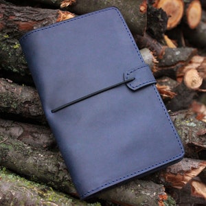 Leather Journal Cover for Moleskine Cahier Notebook Pocket size 4.75x7.5&quot; Field Notes Cover Vintage Refillable Notepad Handmade