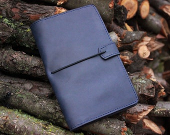 Läderomslag för Moleskine Cahier Notebook, fickformat 4,75x7,5" fältanteckningsomslag, vintage, påfyllningsbart anteckningsblock, handgjort