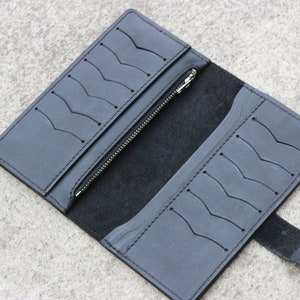 Grote lederen portemonnee, gepersonaliseerde lederen portemonnee, gepersonaliseerde portemonnee, Mens lange portemonnee, Aangepaste Portemonnee, Mens cadeau, Crazy horse Leather