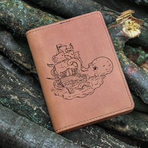 Kraken, couverture Octopus, Cadeau de porte-passeport personnalisé pour son cadeau de couple Cadeau de Saint-Valentin Cadeau de meilleur ami, cadeau de mariage Noël