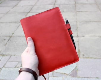 Leather Notebook Cover, Vintage leather journal cover A5, Simple notebook cover a5, Various color options, Moleskine cover, Hobonichi Techo