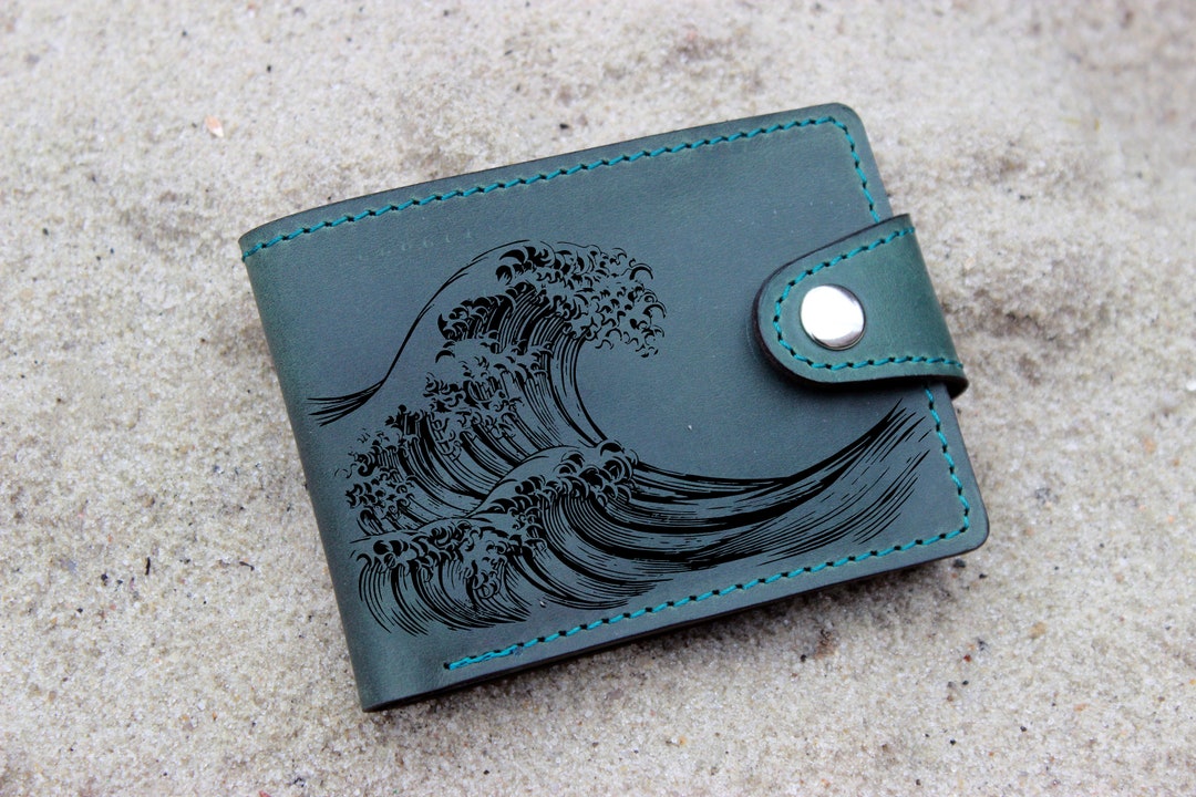 Sea WOLF - Personalized Gift, Surfing Wallet, Ocean Gift, Bifold Wallet ...