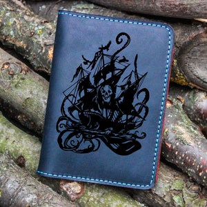 Kraken leather passport cover, men Leather Passport Wallet/Passport Cover/Passport Holder/Personalized case cover/travel accessories