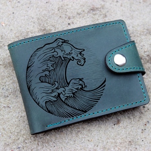 La Grande Vague de Kanagawa Design Wallet pour hommes et femmes | Portefeuille Wave japonais | Hokusai Wave Japan Lover Portefeuille personnalisé | Idée cadeau