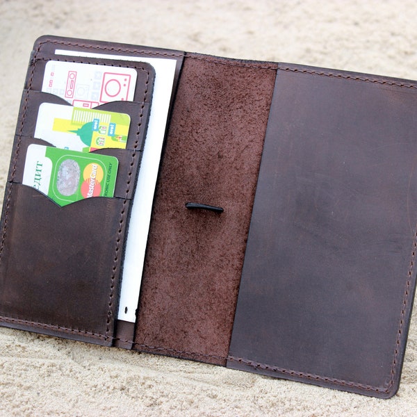 Leather Journal Cover for Moleskine Cahier Notebook Pocket size with pen holder 3.5" x 5.5" Field Notes Cover Personalized Refillable