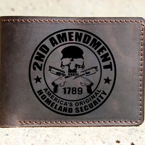 2nd Amendment wallet, 2nd Amendmen gift, Valentines Day Gift for Him,Personalized Wallet,Mens Wallet,Engraved Wallet,Leather Wallet,Custom
