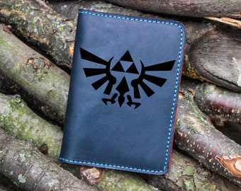 Legend of Zelda! Leather Passport Cover! Leather Passport Holder! Leather Travel Passport Cover! Brown Handmade Passport Cover! SALE