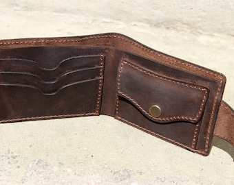 Leather Bifold Wallet, Minimalist Leather Wallet, Mens Slim Wallet, Mens Wallet, Card Wallet, Vertical Leather Wallet