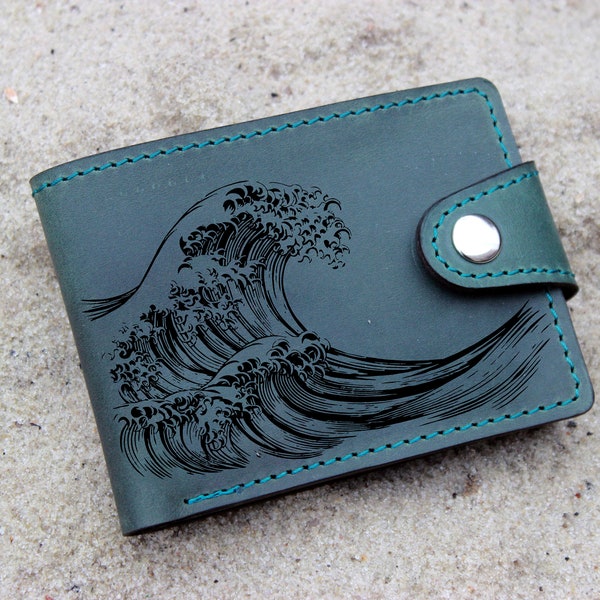 The Great Wave off Kanagawa Design Wallet para hombres y mujeres / Japanese Wave Wallet / Hokusai Wave Japan Lover Personalized Wallet / Gift Idea