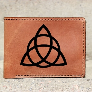 Celtic wallet, bifold leather wallet, Celtic Knot Leather Wallet