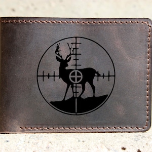 Hunters Gegraveerde Portemonnee Bifold Wallet Groomsmen Wallet Slim Wallet Gepersonaliseerde Portemonnee voor Zoon Portemonnee voor Echtgenoot Gegraveerde Vader Gift