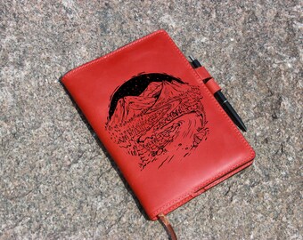 Personalized notebook cover, Moleskine leather cover, Custom notepad cover, Moleskine cover, Hobonichi Techo