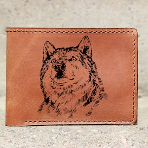 Wolf Design Portemonnee Cadeau voor Mannen &Vrouwen Bifold Wild Animals Portemonnee | Wolf Animal Lovers gepersonaliseerde portemonnee | Wildlife Gift Idee