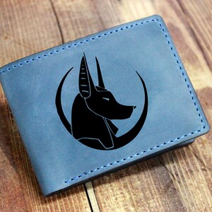 ANUBIS - cartera de cuero, regalo de Egipto para el hombre, regalo de Apophis, cartera de Anubis, regalo de Osiris, cartera de cuero, billetera oscura, regalo de padrinos de boda