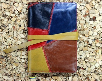 Handmade Leather A5 Notebook Cover, Card Slots & Strap