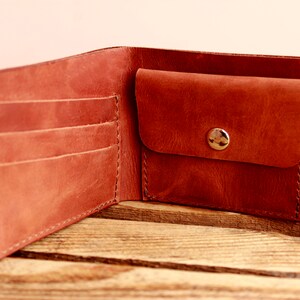 Classic Bifold Wallet. Cartera de cuero delgado. Monedero de cuero afligido. Monedero de cuero minimalista. Monedero Unisex