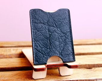 bereit für den Versand, schlanke Kartentasche, Leder-Kartenhülle - personalisierte Leder Brieftasche schlanke Karte Halter minimalistische Brieftasche - Veg Tan Leder