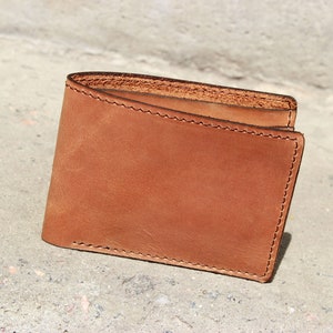 Cartera plegable de cuero hecha a mano, regalo para él, billetera personalizada, billetera grabada, billetera para hombres, billetera personalizada, billetera de cuero, regalo para papá