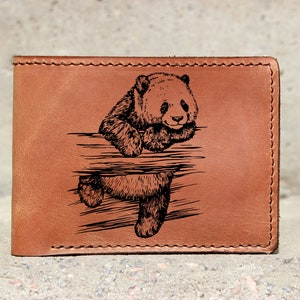 Leuke Panda Bear Design Portemonnee voor mannen en vrouwen | Animal Zoology Gift Wallet | Giant Panda gepersonaliseerde portemonnee | Cadeau-idee