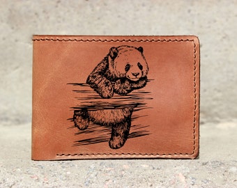 Cute Panda Bear Design Wallet for Men & Women | Animal Zoology Gift Wallet | Giant Panda Personalized Wallet | Gift Idea