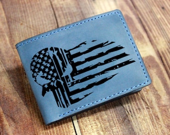 Regalo de aniversario para él, billetera personalizada, billetera para hombres, billetera grabada, billetera de cuero, billetera personalizada, regalo de novio para hombres, regalo para papá