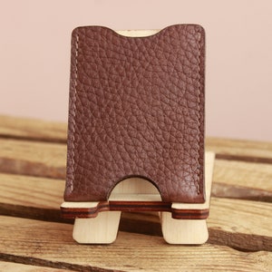 Manchon de carte minimaliste, manchon de carte en cuir, portefeuille mince, porte-cartes en cuir, portefeuille de poche avant, no 1