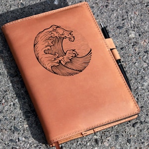 Leather Journal voor A5 Notebook Leuchtturm1917, Rhodia Webnotebook, Hobinichi Neef / Amerikaanse Volnerf Leer / Gepersonaliseerde