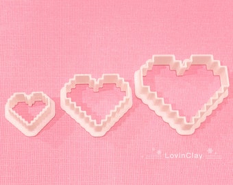 Pixel Heart Polymer Clay Cutter
