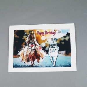 Grußkarte zum Geburtstag- das Mädchen mit der Hunde-kleinen Prinzessin mit Haski-für Freundin-für Schwester - für Mädchen -für Tochter-Liebe-Geschichte