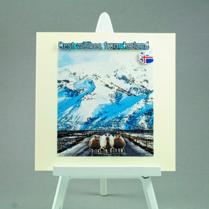 Meilleurs voeux de la carte de vœux d’Islande, carte de montagne de moutons d’Islande imprimée, paysage de nature d’Islande, carte-cadeau, souvenir islandais