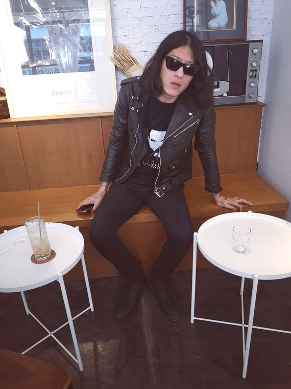 Leather Jacket Men Black Leather Biker 