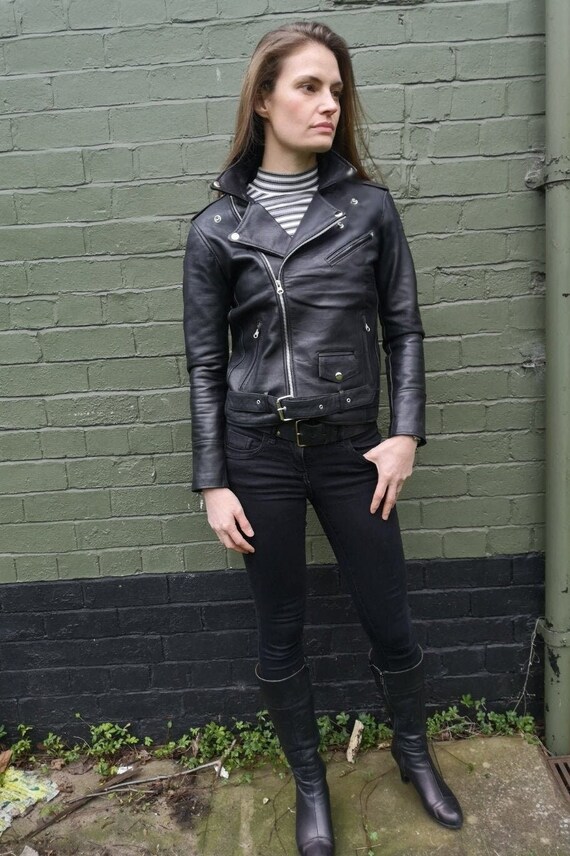 Etsy leather store biker jacket