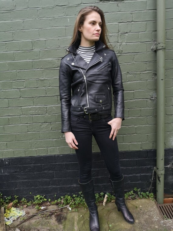 etsy leather biker jacket