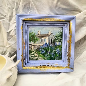 La casa con gli Iris..... dipinto a olio originale