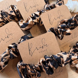 Leopard Hen Do Scrunchies | Bride Tribe Favours - Animal print Hen Party Favours - I Do Crew - Wedding Hair Accessories - Bridal Favours